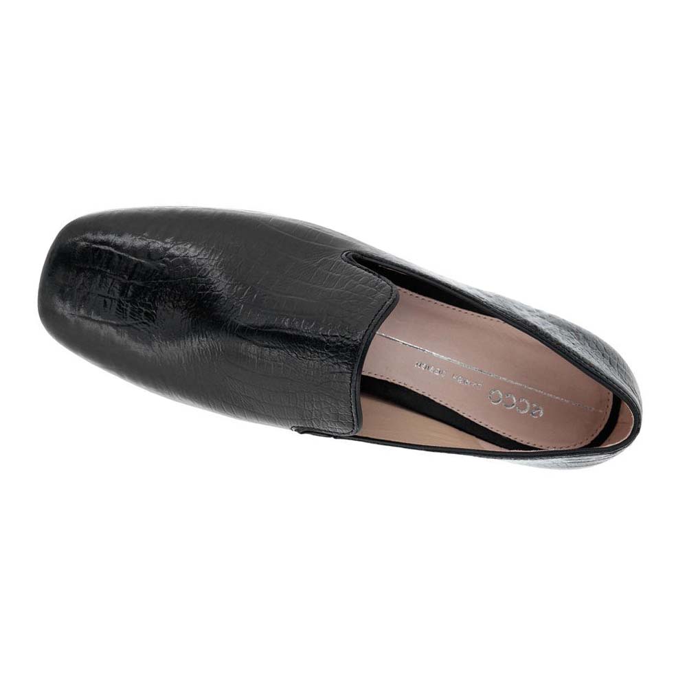 Dámské Loafers Ecco Anine Squared Smoking Černé | CZ 154GSO